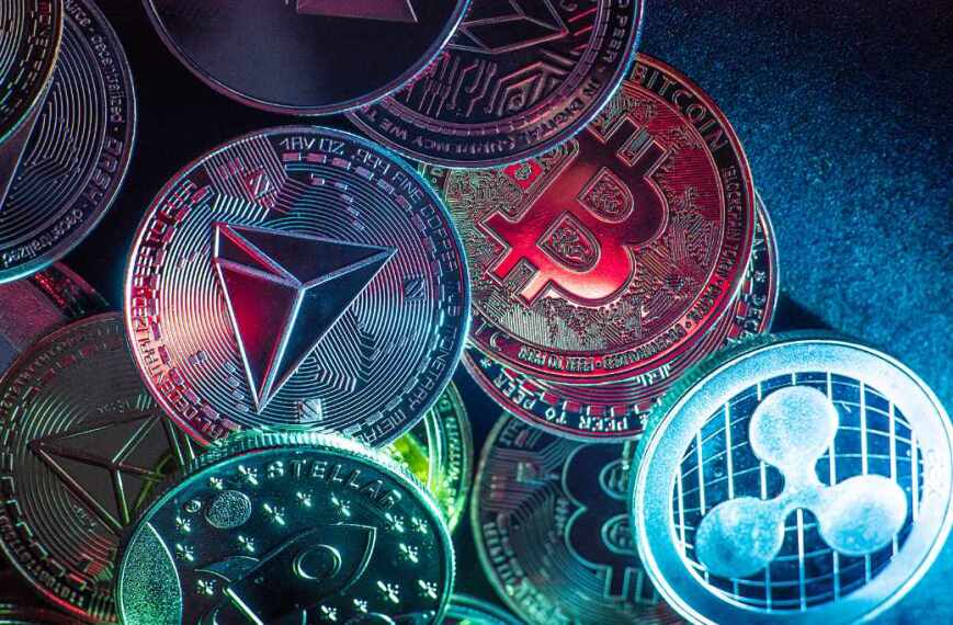 Image of a collection of crypto coins and tokens