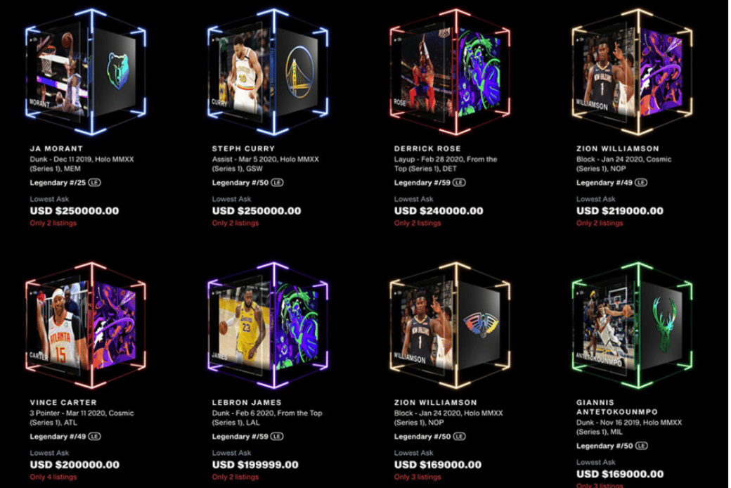 NBA TopShot NFT Cards