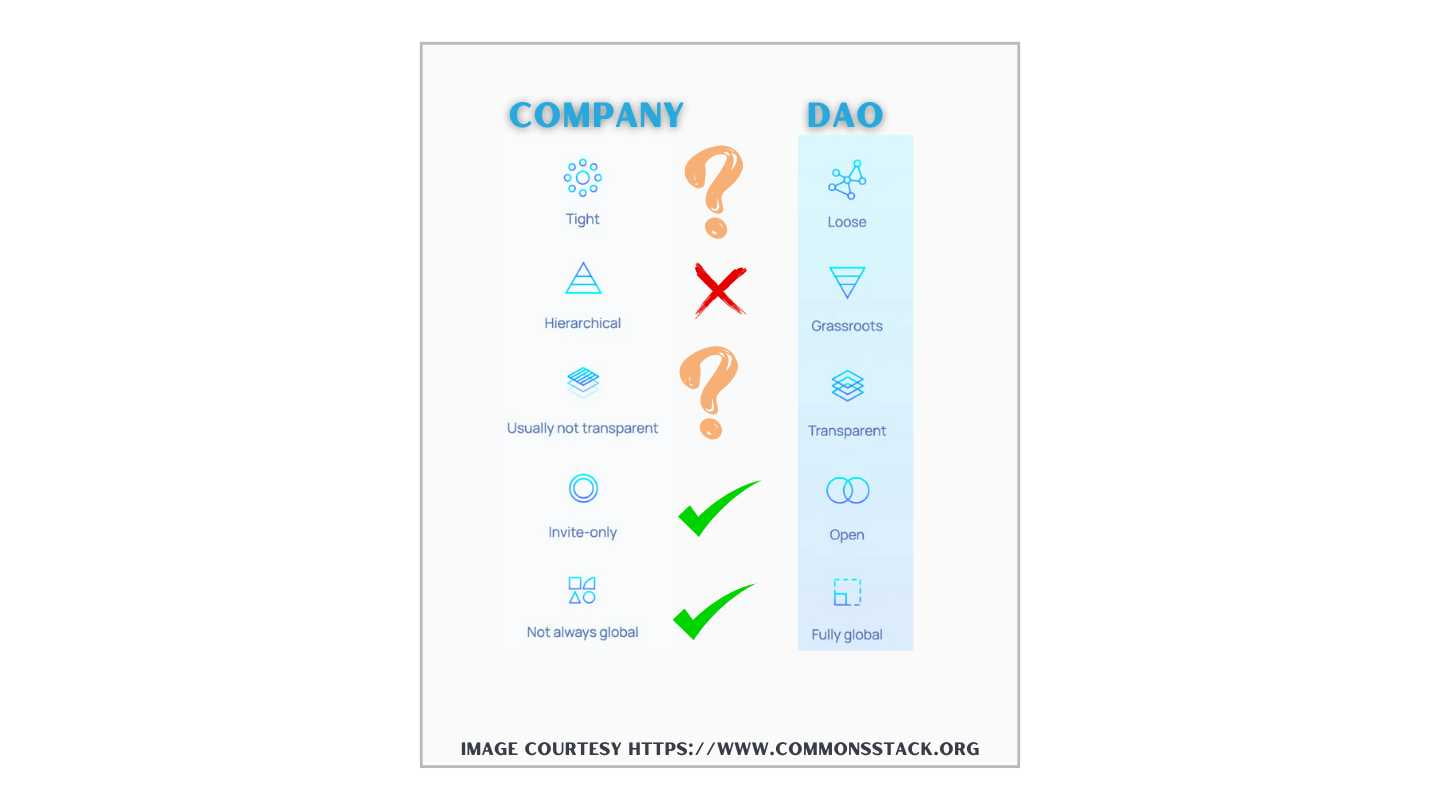 Organisation Structure Company versus DAO