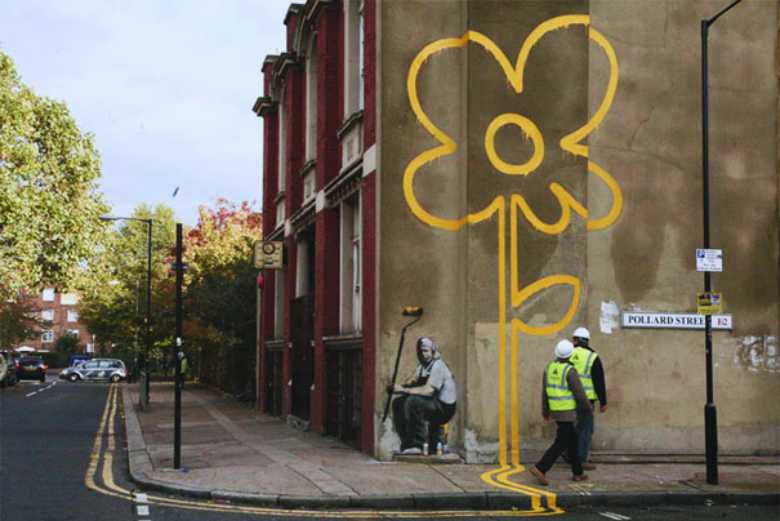 Banksy Yellow Flower