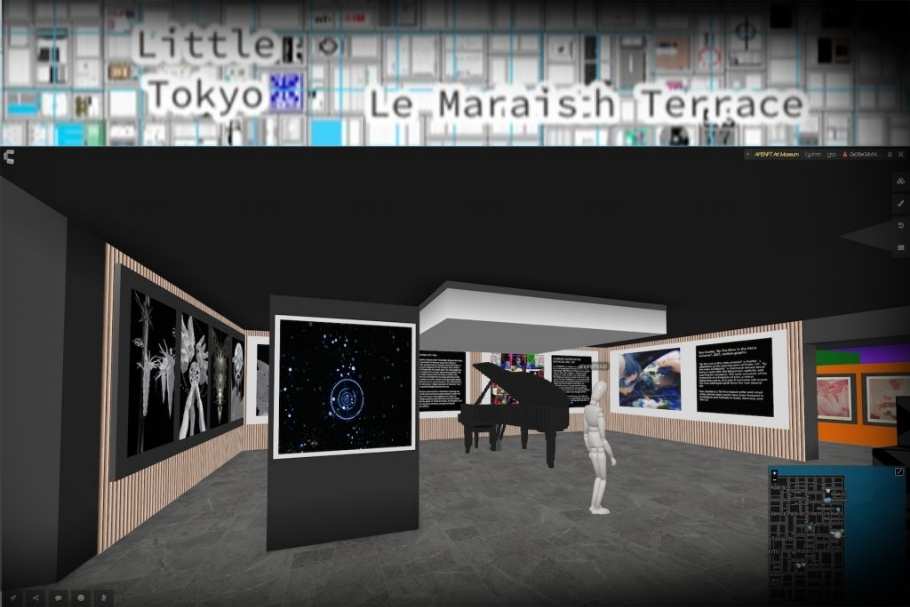 Exhibition Second Lives on Cryptovoxels Courtesy of the APENFT Foundation