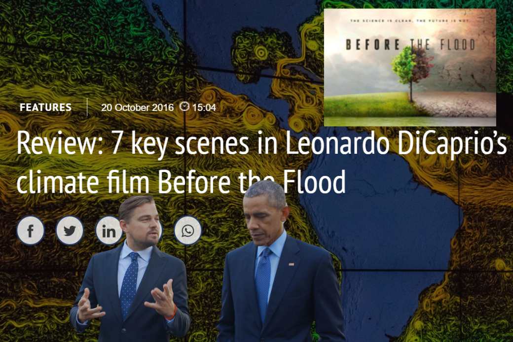 Leonardo di caprios climate movie before the flood